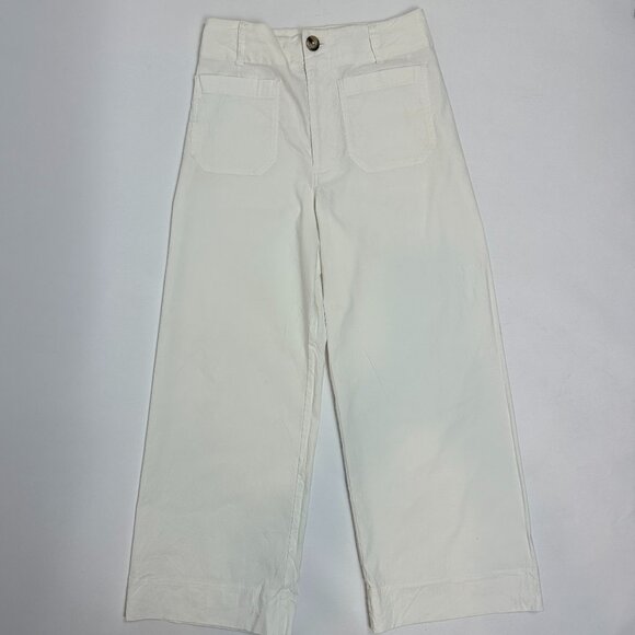 Anthropologie The Colette Linen Blend Crop Wide-Leg Pants Maeve Chalk White 29 - Picture 8 of 15
